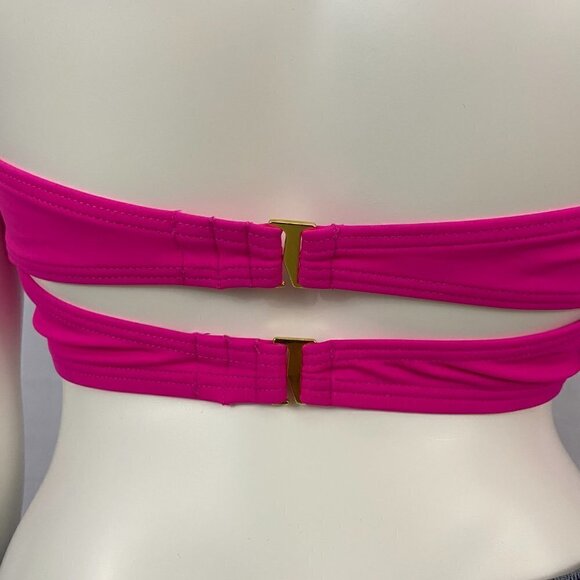 Sundazed Women's Strapless Bra Size Bikini Top Abbi Double Strap Pink Sz 32 DD - Picture 5 of 6